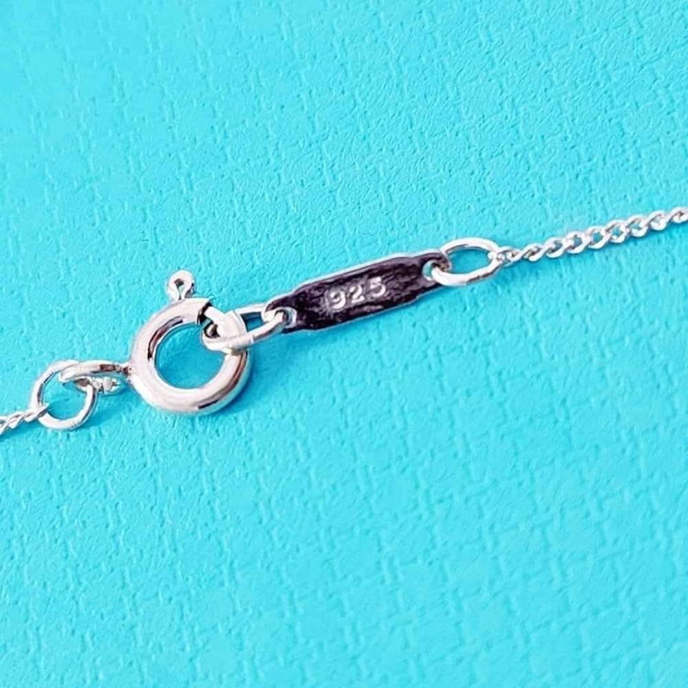 Authentic Tiffany & Co Triple Heart Necklace Sterling Silver Chain - Picture 6 of 6
